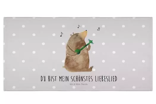 Мистер и миссис Панда 50 x 100 Полотенце Bears Love - серая пастель - подарок, полотенца, жених, жена, ребенок, банное полотенце, доказательство любви, объятия, дети, друг, партнер Mr. & Mrs. Panda, белый