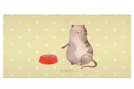 Мистер и миссис Панда 50 x 100 Полотенце Cat King — желтая пастель — подарок, полотенца, для любителей кошек, большие, коты, товары для кошек, дети, кошки, товары для любителей кошек Mr. & Mrs. Panda, белый