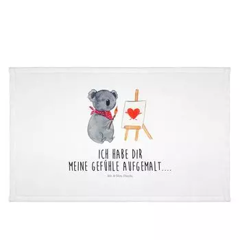 Мистер и миссис Панда 50 x 100 Полотенце Koala Family - Синяя пастель - Подарок, Большое, Коалы, Папа, Дедушка, Дети, Малыш, Семейная жизнь, Полотенца, Брат, Ванная, Семья Mr. & Mrs. Panda, белый