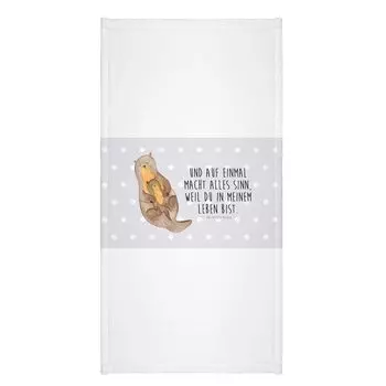 Мистер и миссис Панда 70 x 140 Полотенце Otter Holding Hands - Серая пастель - Подарок, полотенце для душа, полотенце для сауны, калан, выдра, банное полотенце, детское полотенце, любовь, пляжное полотенце Mr. & Mrs. Panda, белый