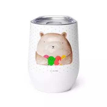Мистер и миссис Панда, чашка с вином, чувство медведя - белый - подарок, сумасшедший, сумасшедший, чашка с вином в пути, плюшевый мишка, Тедди, чашка с вином, путешествие, безумие, чашка с глинтвейном Mr. & Mrs. Panda