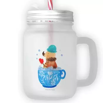Мистер и миссис Панда Питьевая стеклянная банка Mason Jar Moth Bubble Bath - Прозрачный - Подарок, Mason Jar, Летняя вечеринка, Летний стакан, Бокал для коктейля, Животные, Животные мотивы Mr. & Mrs. Panda, белый