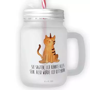 Мистер и миссис Панда Питьевая стеклянная банка Mason Cat - Прозрачный - Подарок, Бокал для коктейля, Украшение единорога, Сила единорога, Рог котенка, Рог кошки, Соломенный стакан, Единорог Mr. & Mrs. Panda, белый