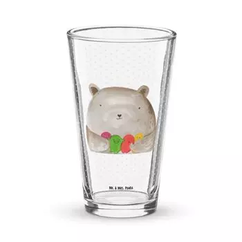 Мистер и миссис Панда Премиальный стакан для питья Bear Feeling - Прозрачный - Подарок, Бокал для пива, Пинтовый стакан, Безумие, Сумасшедший, Плюшевый мишка, Стакан для коктейля, Стакан для воды, Тедди, Сумасшедший Mr. & Mrs. Panda, белый