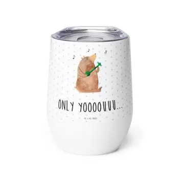 Мистер и миссис Панда Wine Cup Bear Гитара - белая - подарок, горячие напитки, Тедди, чашка для глинтвейна, винный бокал, плюшевый мишка, чашка для высококачественного вина, чашка для вина для путешествий Mr. & Mrs. Panda, белый