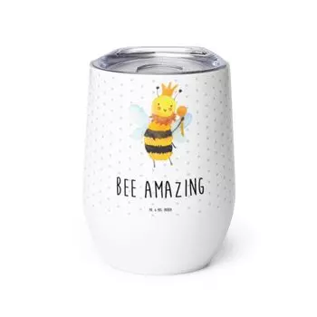 Мистер и миссис Панда Wine Cup Bee King - Белый - Подарок, Чашка для глинтвейна, Чашка для вина в пути, Чашка для качественного вина, Оса, Чашка для питья, Бокал для вина, Шмель Mr. & Mrs. Panda