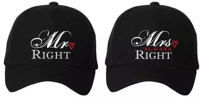 Мистер прав, миссис всегда права, черные кепки 60 SECOND MAKEOVER, черный
