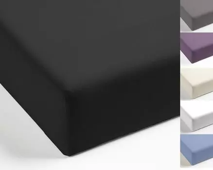 Mistral Home Простыня из перкаля на подгонке из египетского хлопка 90x190-100x200 / 140-160x200 / 180-200x200 см, Цвет: Вороново-серый, Размер: 140x200см