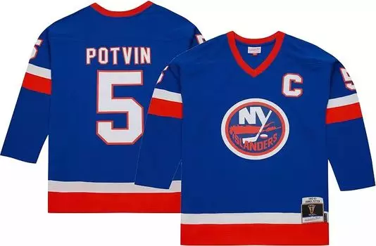 Mitchell & Ness Adult New York Islanders Денис Потвин # 5, винтажная копия Джерси 1985 года