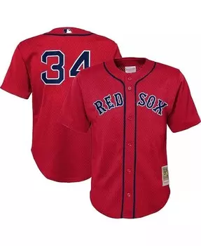 Митчелл Несс дошкольный Дэвид Ортис Red Boston Red Sox Cooperstown Collection сетчатая тренировочная майка для ватина Mitchell & Ness, красный