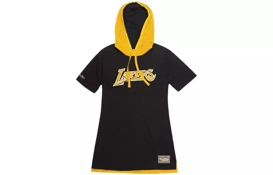 Mitchell Ness Платье с короткими рукавами женское черное