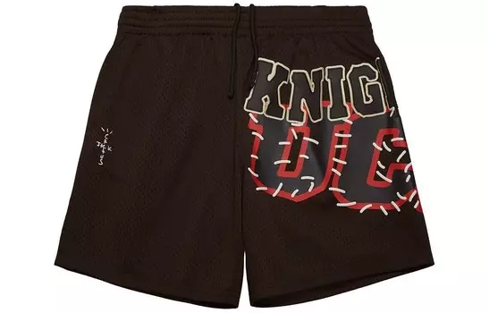 Mitchell & Ness X Спортивные шорты унисекс коричневые Travis Scott, коричневый