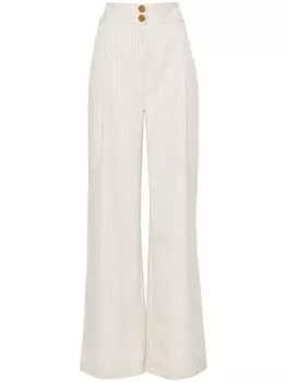 MITILIANE COUTURE широкие брюки в тонкую полоску, нейтральный цвет