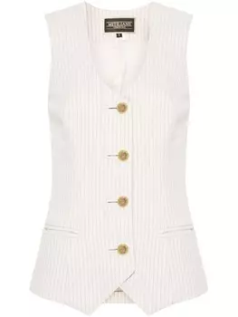 MITILIANE COUTURE топ с контрастными полосками, нейтральный цвет