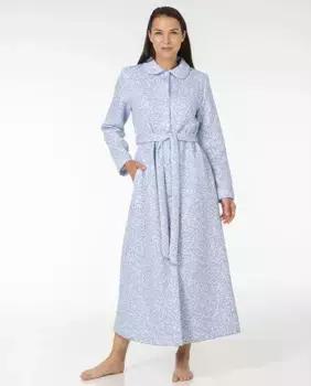 Mitjans женский халат с длинными рукавами, синий