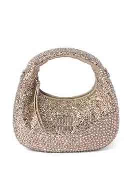 Miu Miu атласная мини-сумка Wanda, коричневый