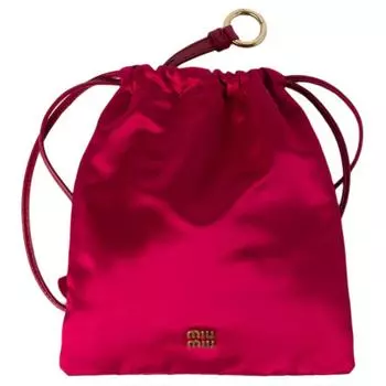 MIU MIU Атласный клатч женский, розово-красный