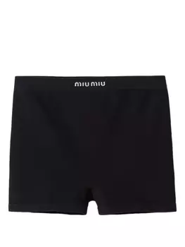Miu Miu бесшовные боксеры в рубчик, черный