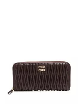 Miu Miu Большой кошелек из кожи матлассе, коричневый