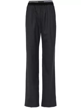 Miu Miu брюки Glen в клетку, серый