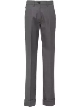 Miu Miu брюки Grisaille прямого кроя, серый