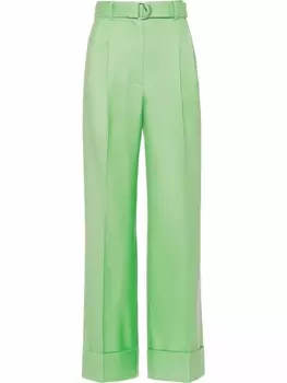 Miu Miu брюки Levantine с манжетами, зеленый