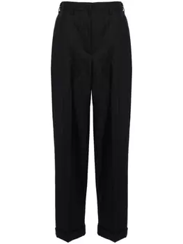 Miu Miu брюки в тонкую полоску с завышенной талией, синий