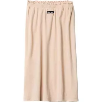 MIU MIU Длинная трикотажная юбка женская, цвет «камея», коричневая, осень-зима 2024