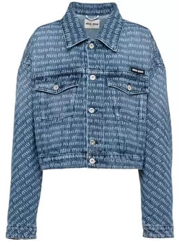 Miu Miu джинсовая куртка с логотипом, синий