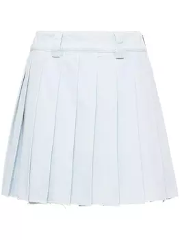 Miu Miu джинсовая юбка мини со складками, синий
