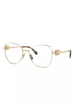Miu Miu Eyewear очки в геометричной оправе, золотой