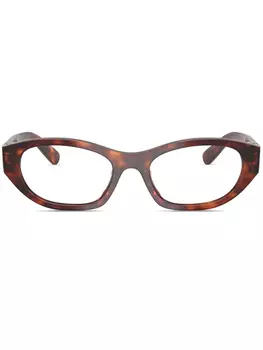 Miu Miu Eyewear очки в овальной оправе, коричневый