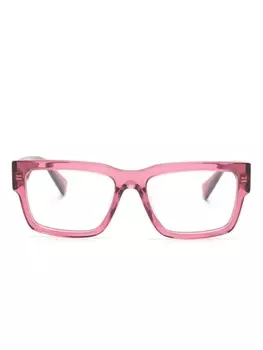 Miu Miu Eyewear очки в прямоугольной оправе с логотипом, розовый