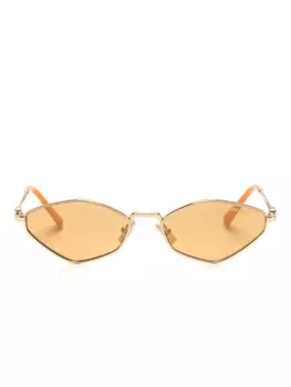 Miu Miu Eyewear солнцезащитные очки MU56ZS в геометричной оправе, золотистый