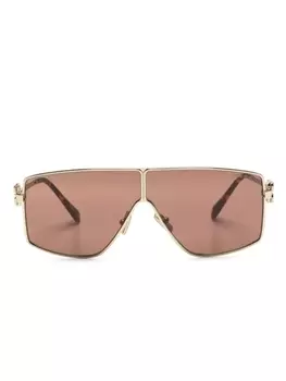 Miu Miu Eyewear солнцезащитные очки-пилоты с логотипом, золотистый