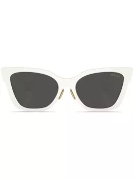 Miu Miu Eyewear солнцезащитные очки с логотипом, белый