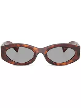 Miu Miu Eyewear солнцезащитные очки с логотипом, коричневый