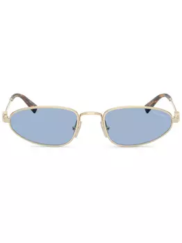 Miu Miu Eyewear солнцезащитные очки с логотипом, золотой