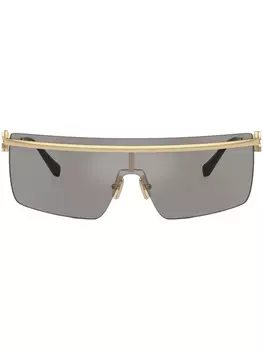 Miu Miu Eyewear солнцезащитные очки с логотипом, золотой