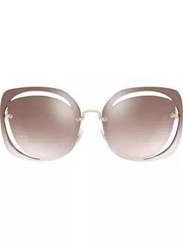 Miu Miu Eyewear солнцезащитные очки 'Scenique' с вырезными деталями, коричневый