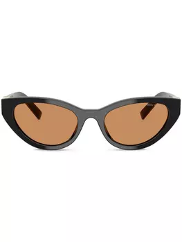 Miu Miu Eyewear солнцезащитные очки в геометричной оправе, черный