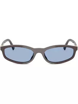 Miu Miu Eyewear солнцезащитные очки в геометричной оправе, коричневый