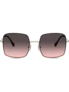 Miu Miu Eyewear солнцезащитные очки в квадратной оправе, золотистый