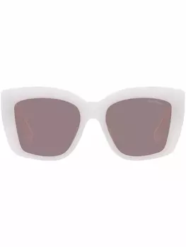 Miu Miu Eyewear солнцезащитные очки в квадратной оправе, белый