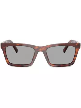 Miu Miu Eyewear солнцезащитные очки в квадратной оправе, коричневый