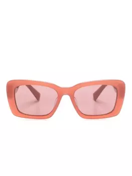 Miu Miu Eyewear солнцезащитные очки в прямоугольной оправе, розовый