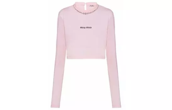 MIU MIU Футболка женская, снежно-розовая