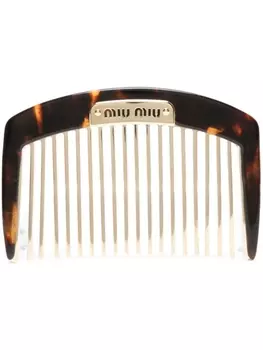 Miu Miu гребень с логотипом, коричневый