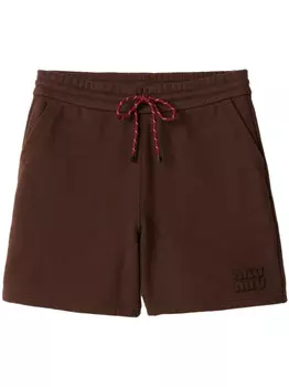 Miu Miu хлопковые шорты, коричневый