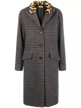 Miu Miu houndstooth coat, серый